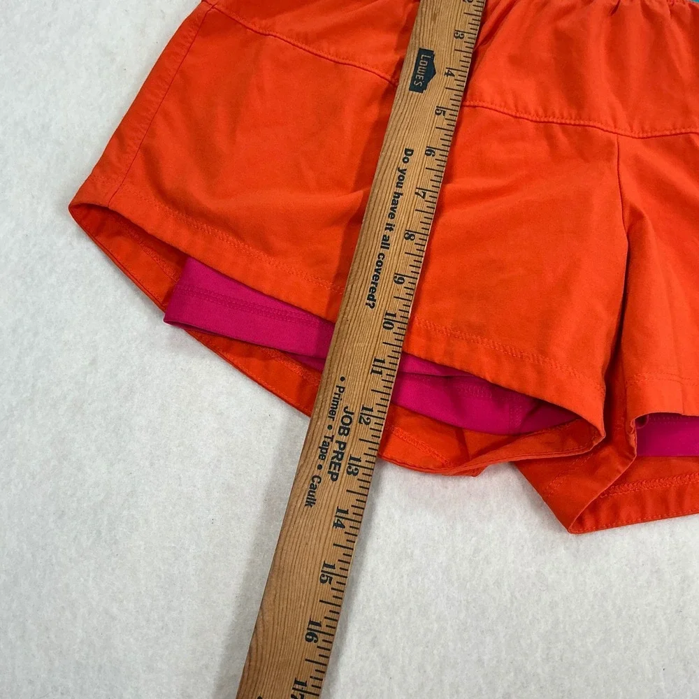 Nike Dri-FIT 2-in-1 Running Shorts Womens Medium Orange Pink Just Do It